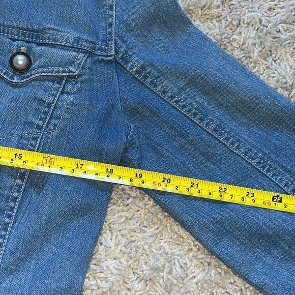 Vintage jean Jacket by Live A Little, Womens Size Medium, Pearl and Brass Button - Picture 14 of 16